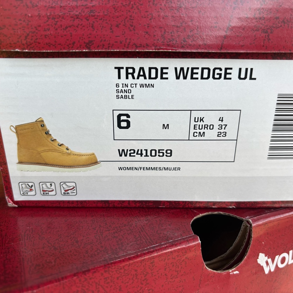 Wolverine Women’s Trade Wedge UL Work Boots – Sand – Size 6